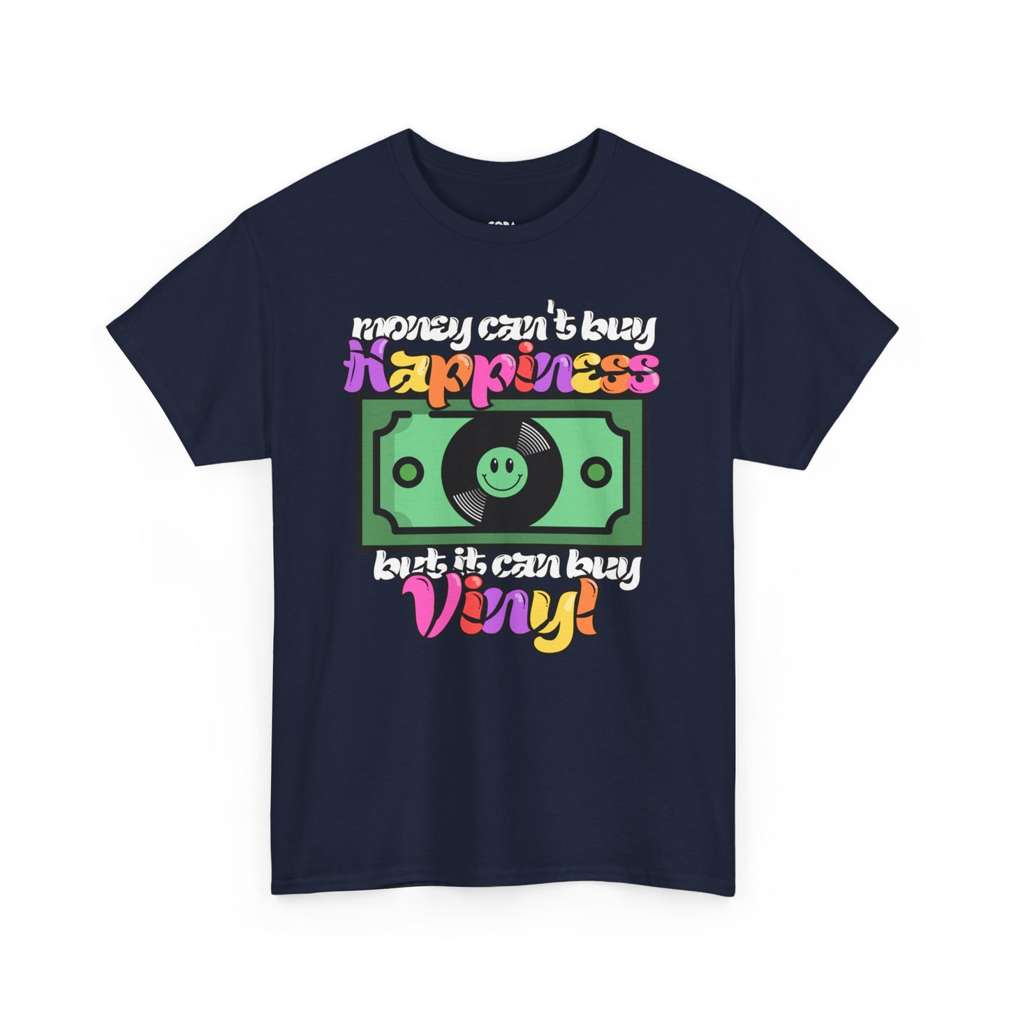 'Money can't buy happiness' Men's Vinyl T-Shirt