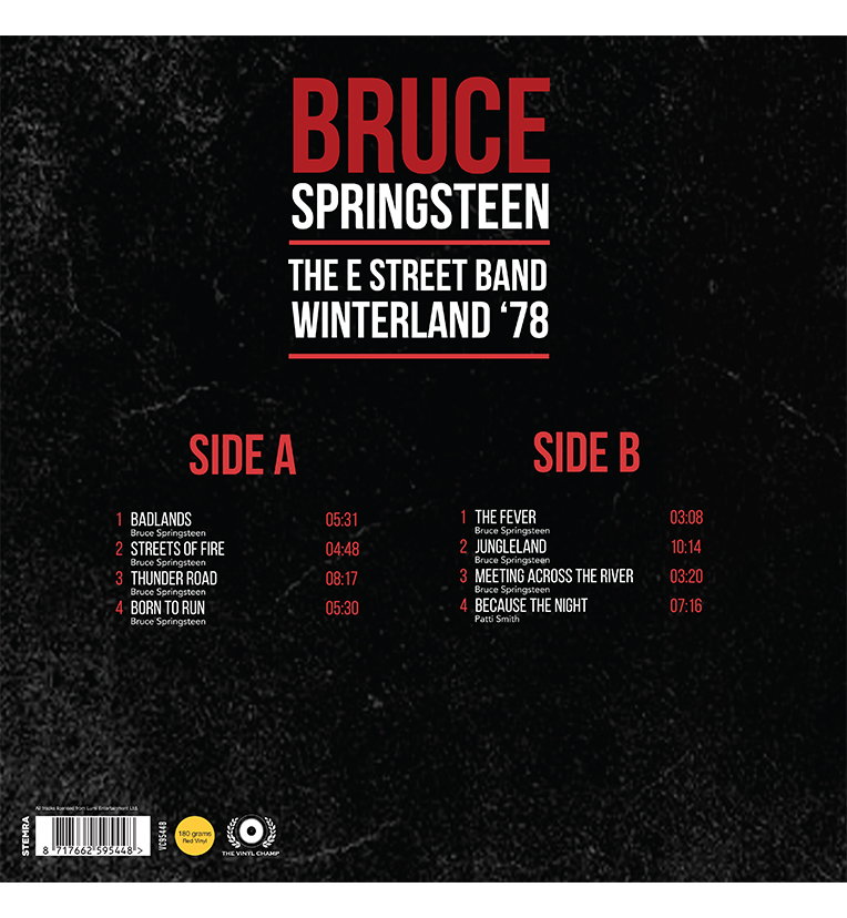 Bruce Springsteen and the E Street Band – Winterland ’78 (Limited Edition 12-Inch Album on 180g Red Vinyl)