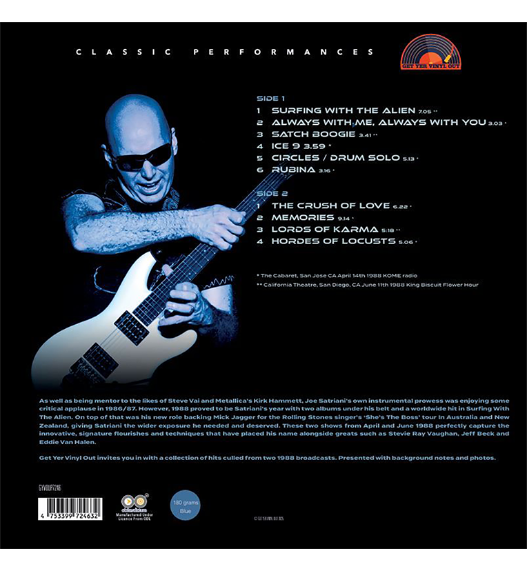 Joe Satriani – Greatest Hits… Live (12-Inch Album on 180g Blue Vinyl)