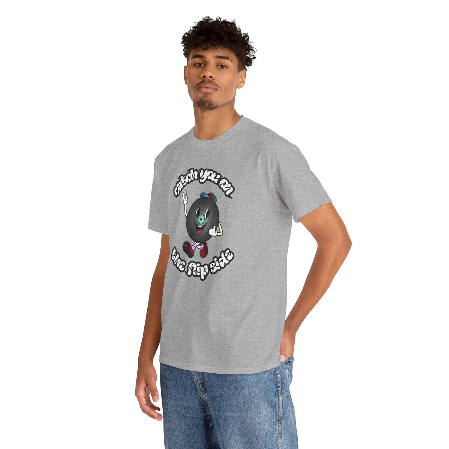 'Catch You On The Flip Side' Men's Vinyl T-Shirt