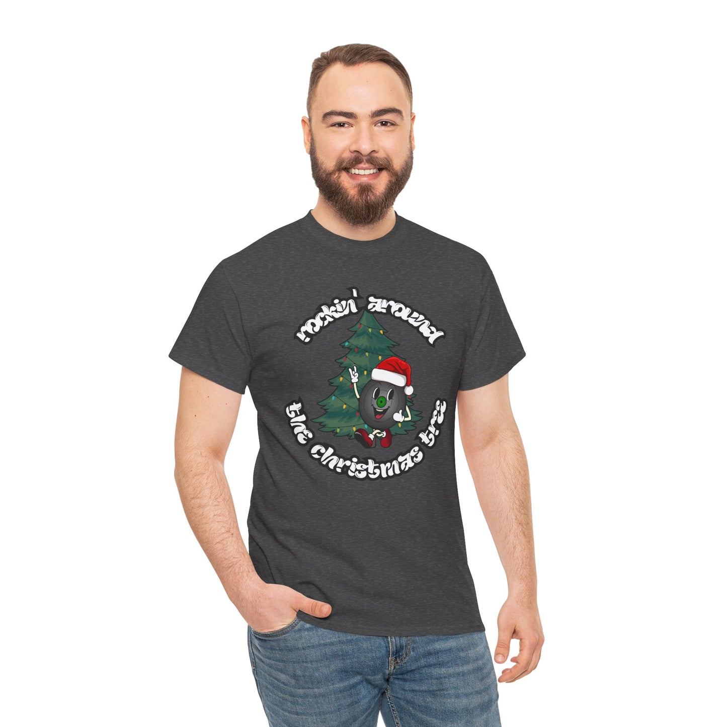 "Rockin' Around The Christmas Tree" Men's Vinyl Record T-Shirt