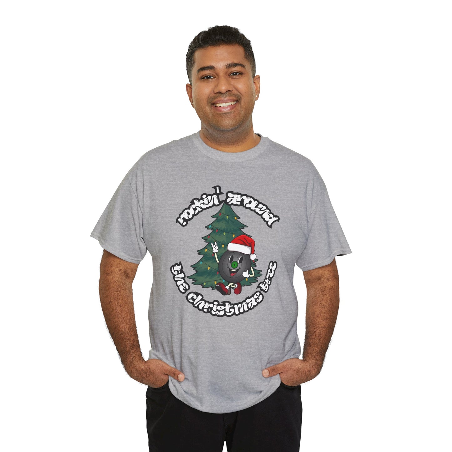 "Rockin' Around The Christmas Tree" Men's Vinyl Record T-Shirt