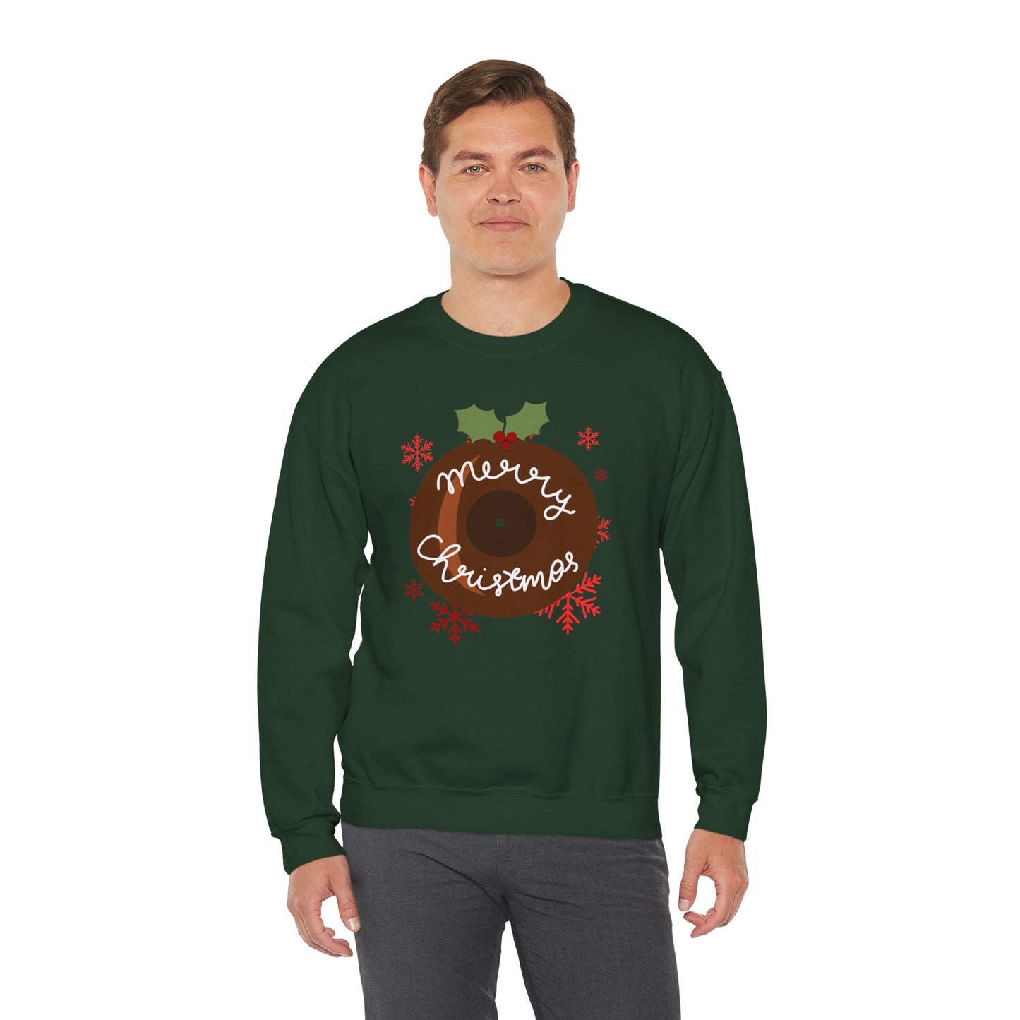 Christmas Pudding Vinyl Record Sweatshirt