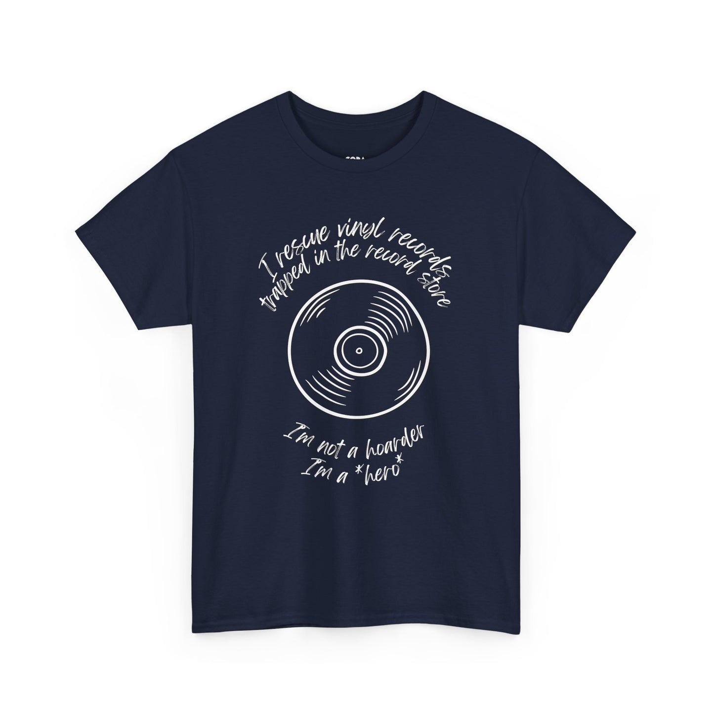 Vinyl Record Graphic Tee — “I’m Not a Hoarder” Retro Music Shirt
