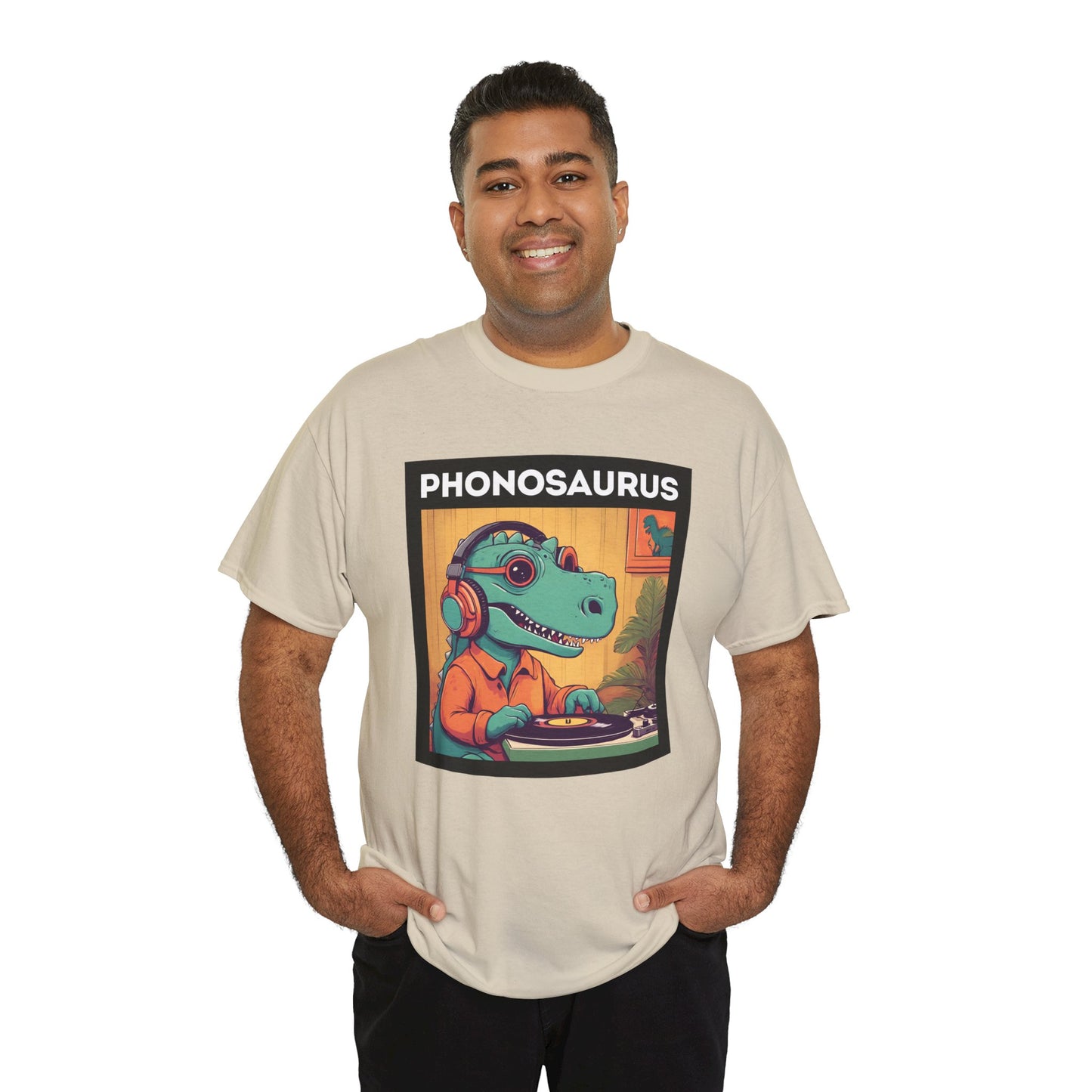 'Phonosaurus' Men's Vinyl T-Shirt