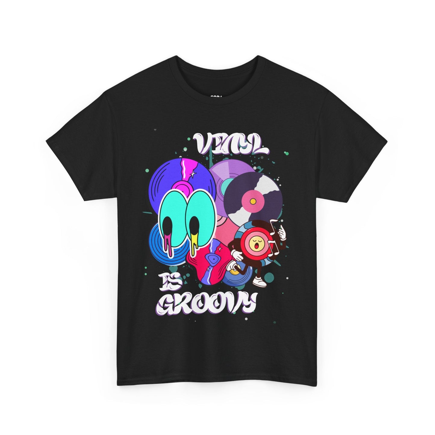 'Vinyl Is Groovy' Men's T-Shirt (Black, Size L)