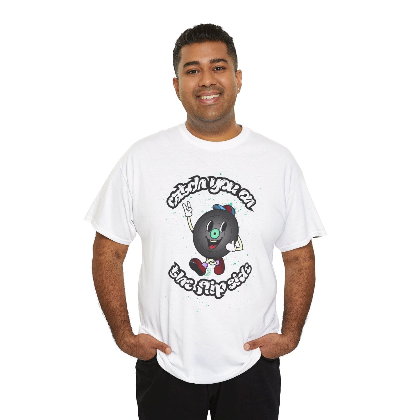 'Catch You On The Flip Side' Men's Vinyl T-Shirt