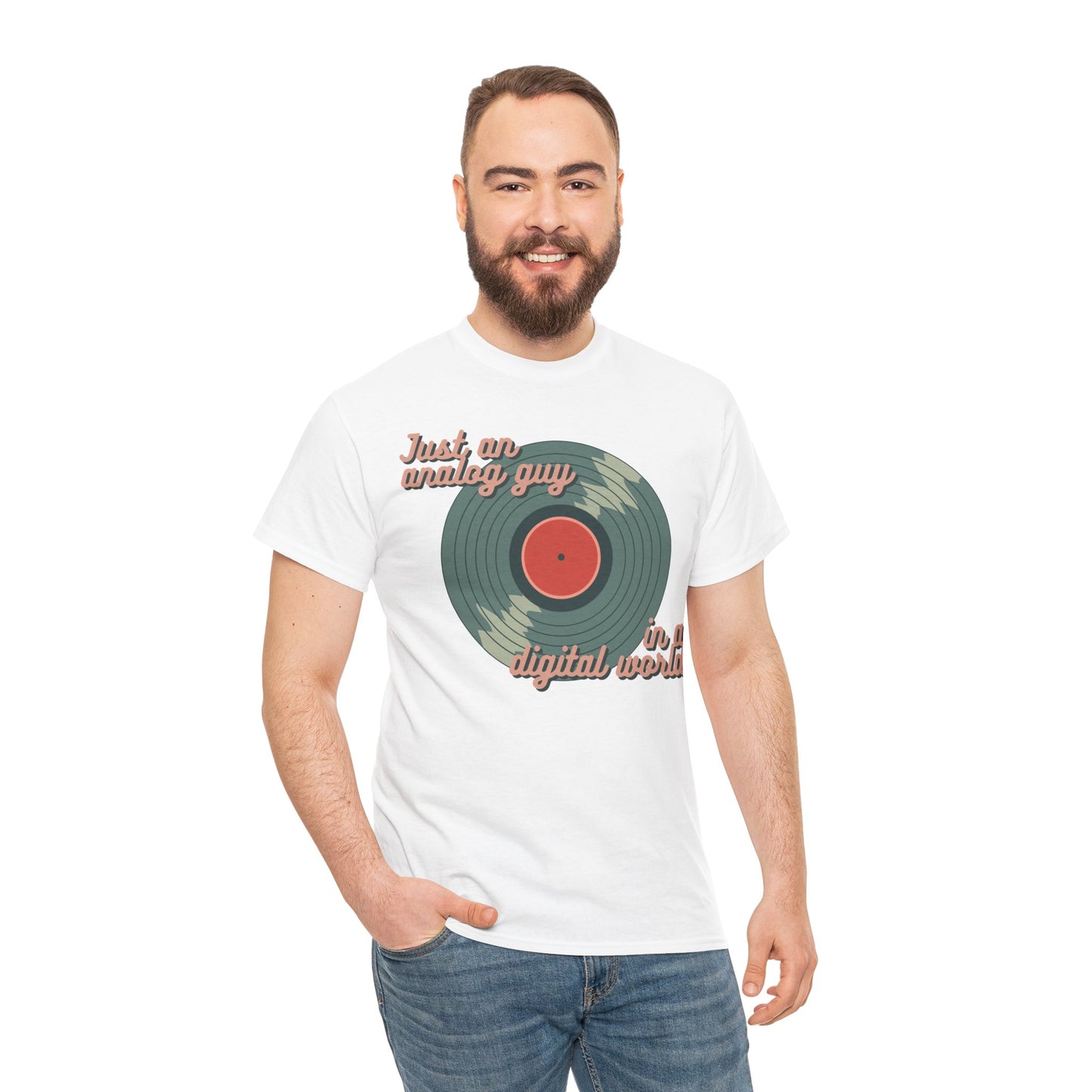 'Just an Analog Guy, In a Digital World' Men's T-Shirt