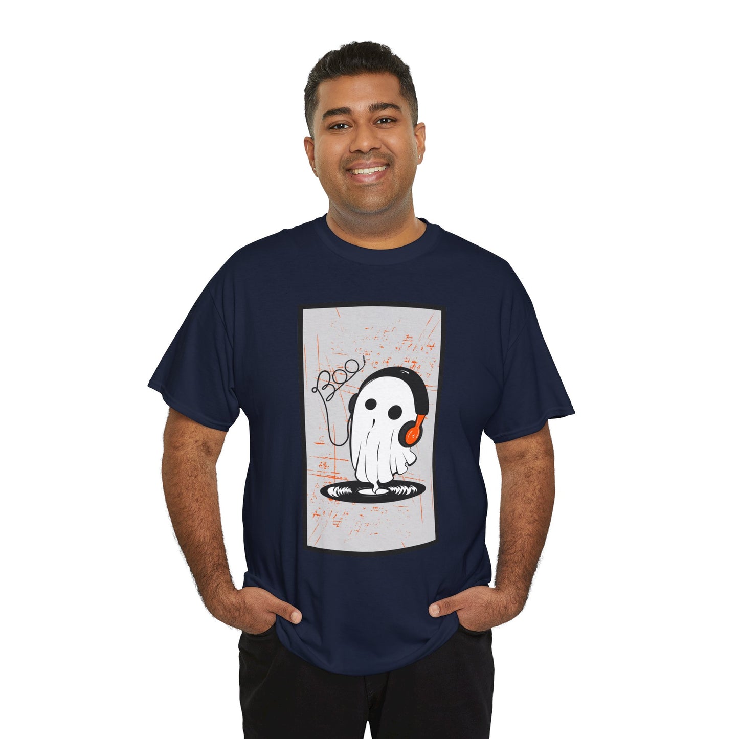 Halloween Ghost Men's Vinyl T-Shirt