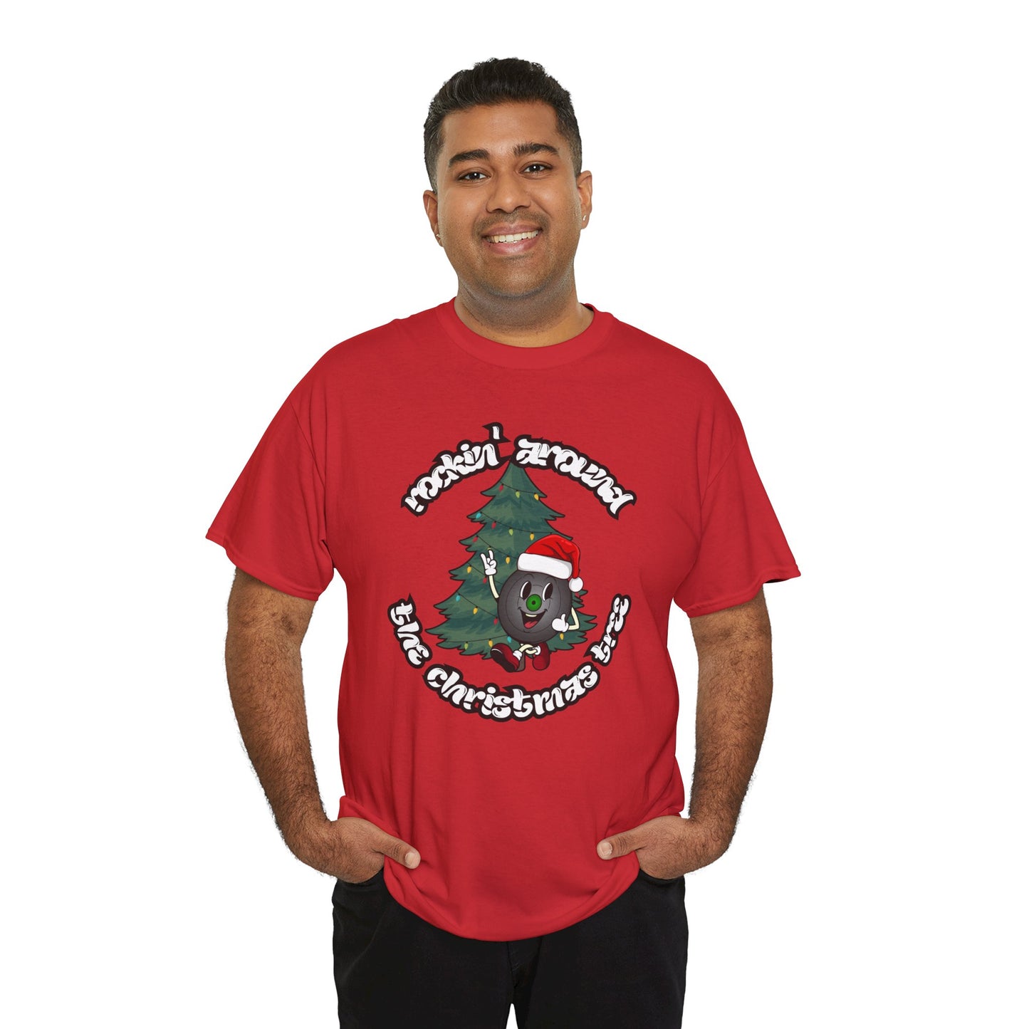 "Rockin' Around The Christmas Tree" Men's Vinyl Record T-Shirt