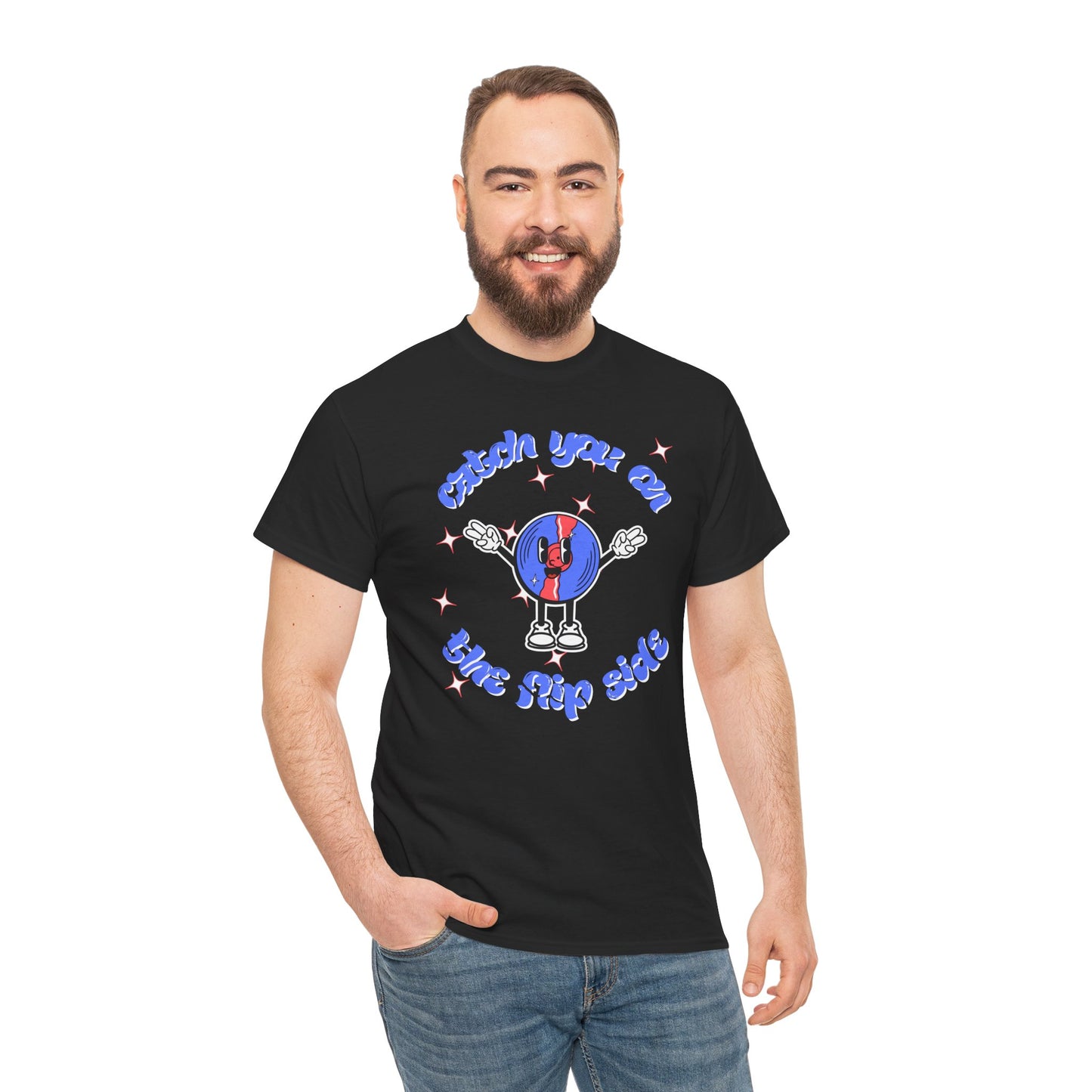 'Catch You On The Flip Side' Men's Vinyl T-Shirt