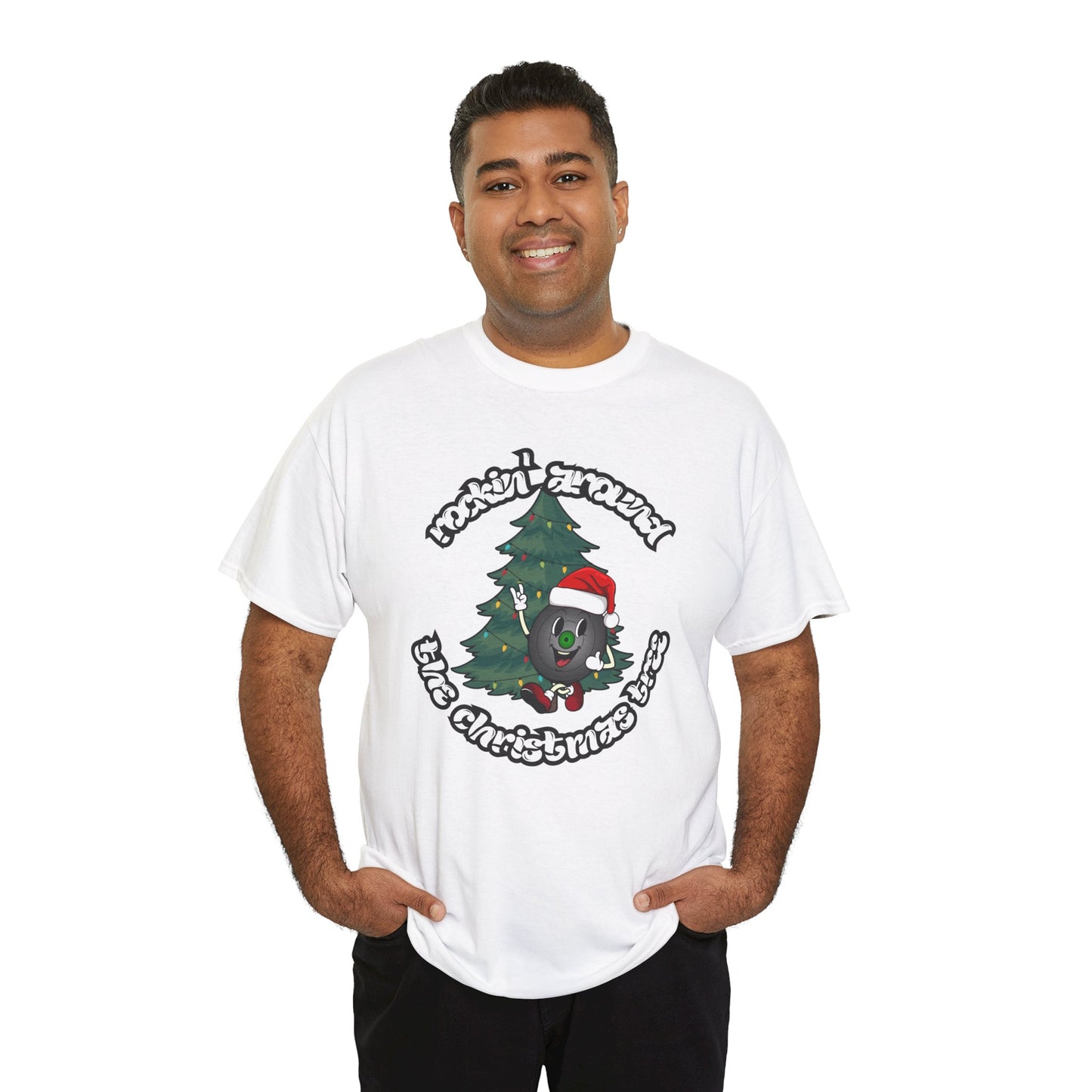 "Rockin' Around The Christmas Tree" Men's Vinyl Record T-Shirt