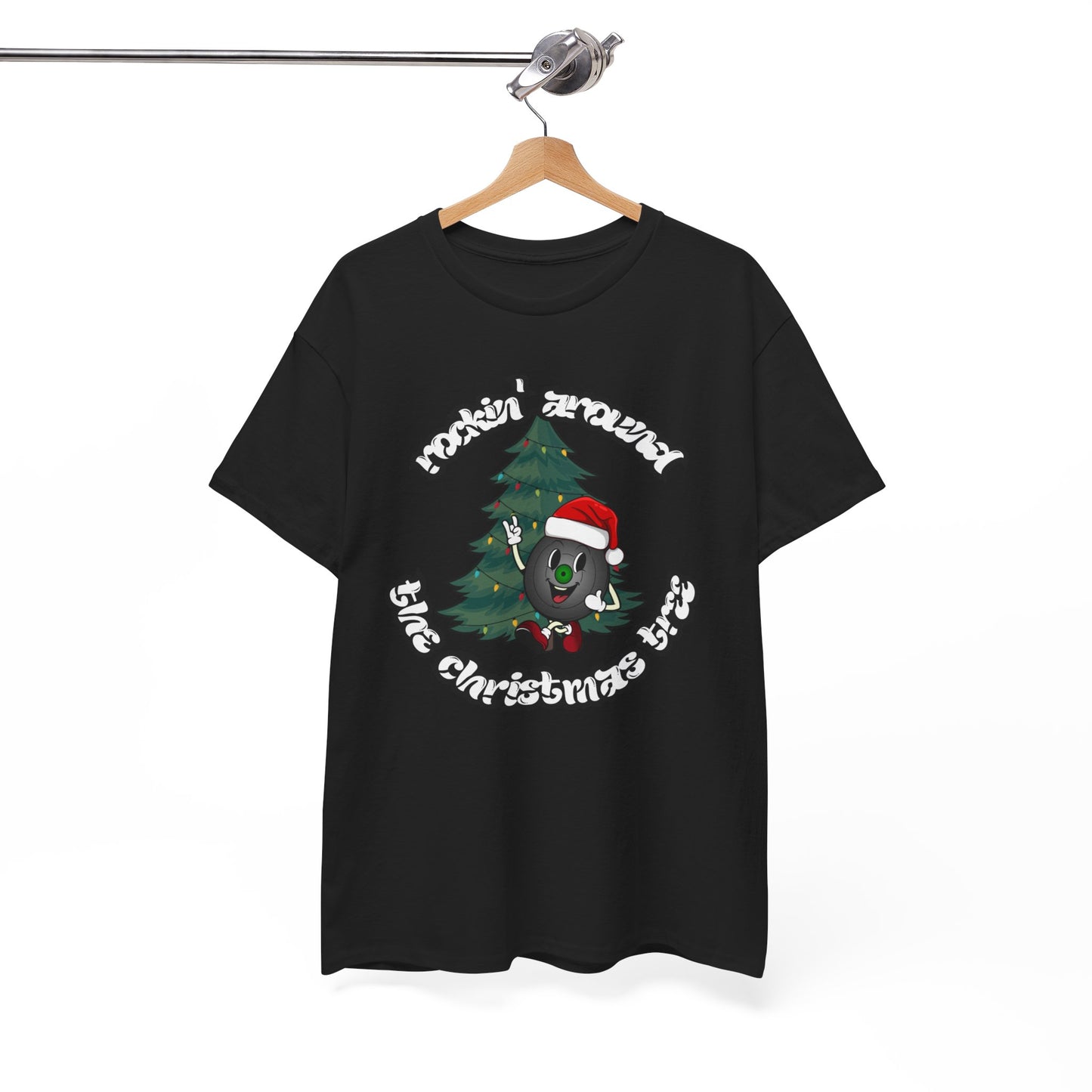 "Rockin' Around The Christmas Tree" Men's Vinyl Record T-Shirt