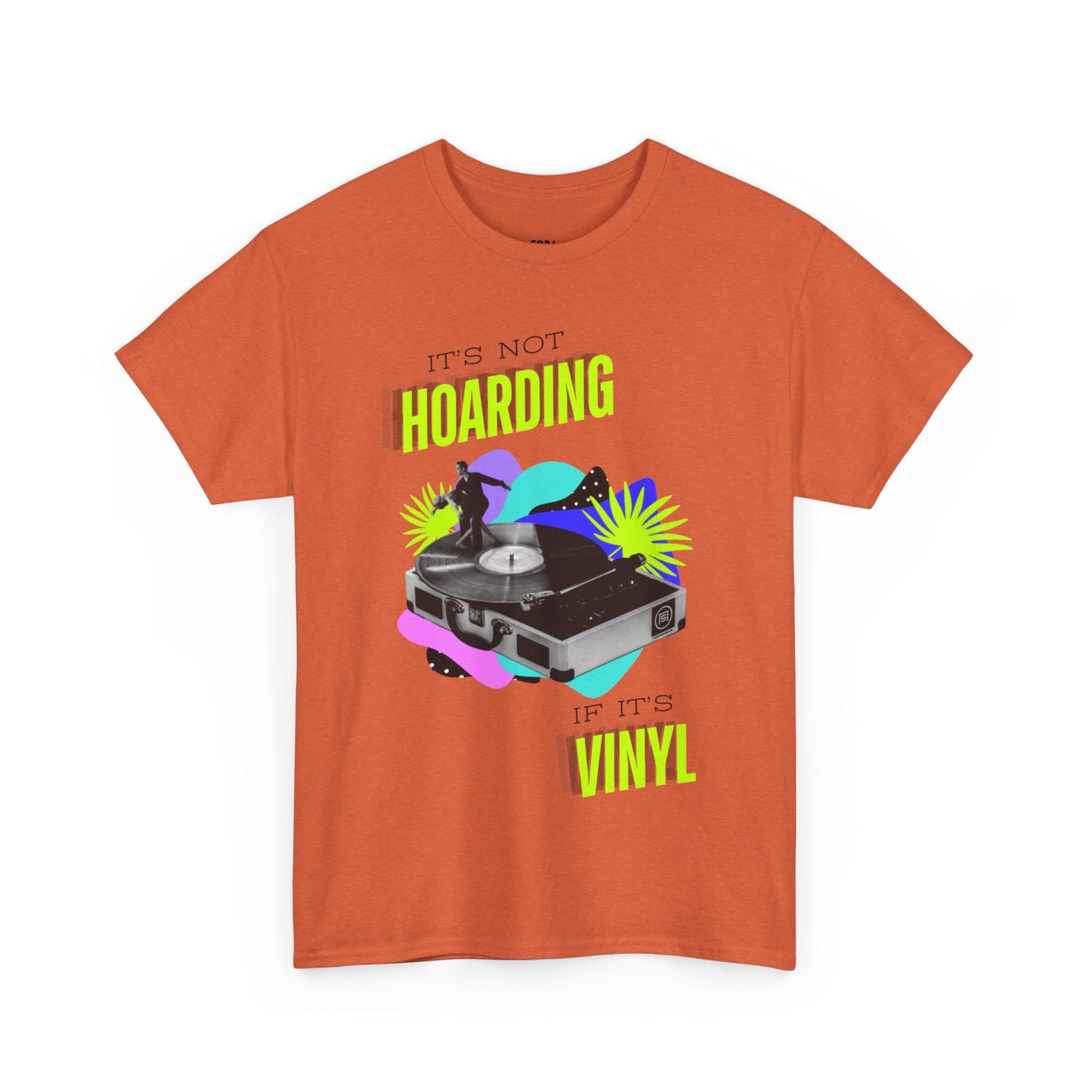 'It's Not Hoarding If It's Vinyl' Flouro Men's T-Shirt