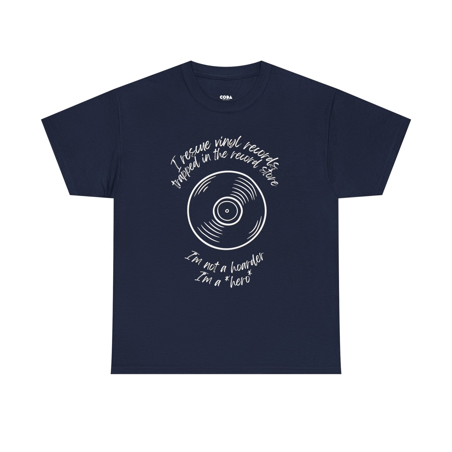 Vinyl Record Graphic Tee — “I’m Not a Hoarder” Retro Music Shirt