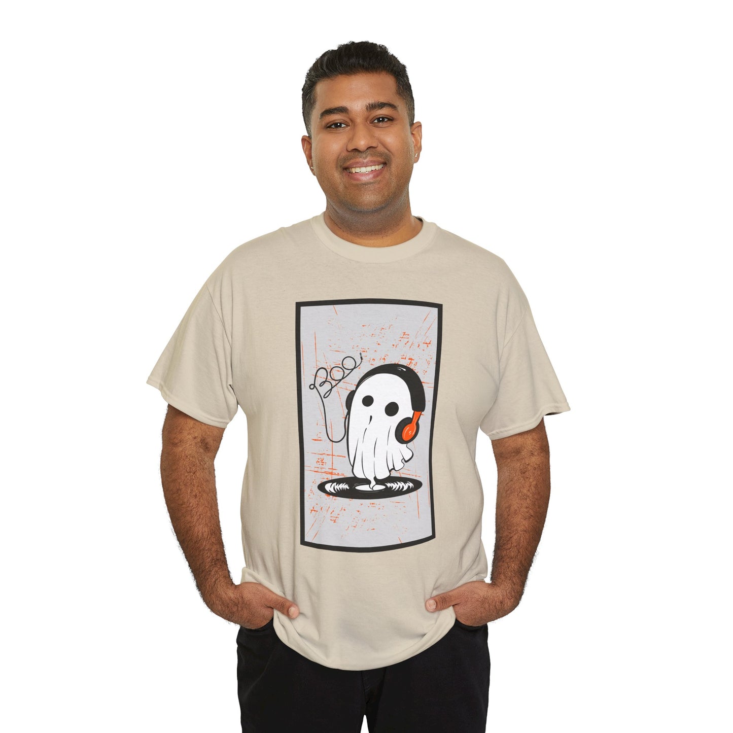 Halloween Ghost Men's Vinyl T-Shirt