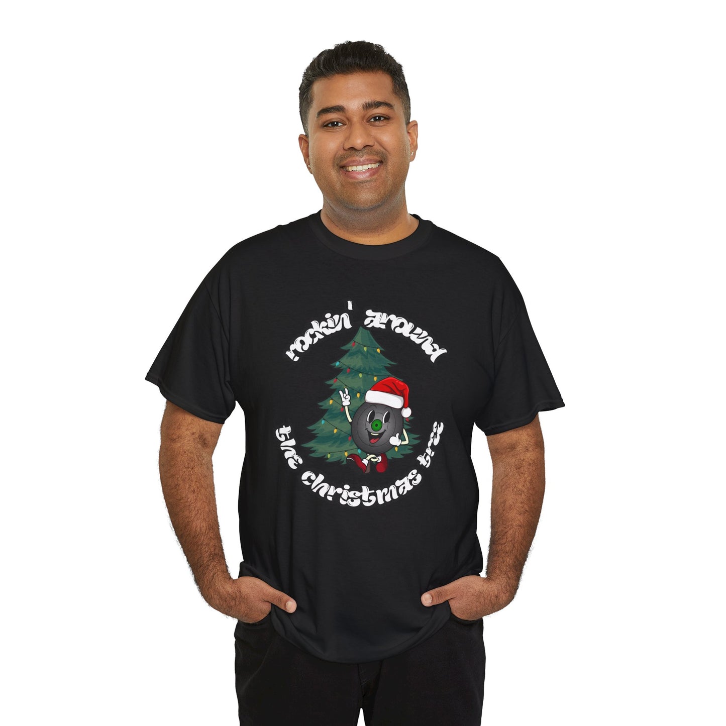 "Rockin' Around The Christmas Tree" Men's Vinyl Record T-Shirt