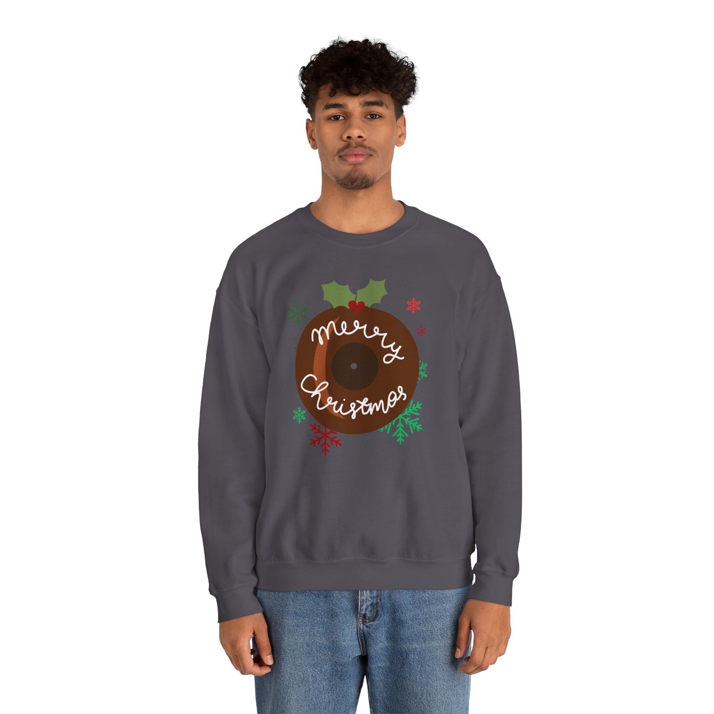 Christmas Pudding Vinyl Record Sweatshirt