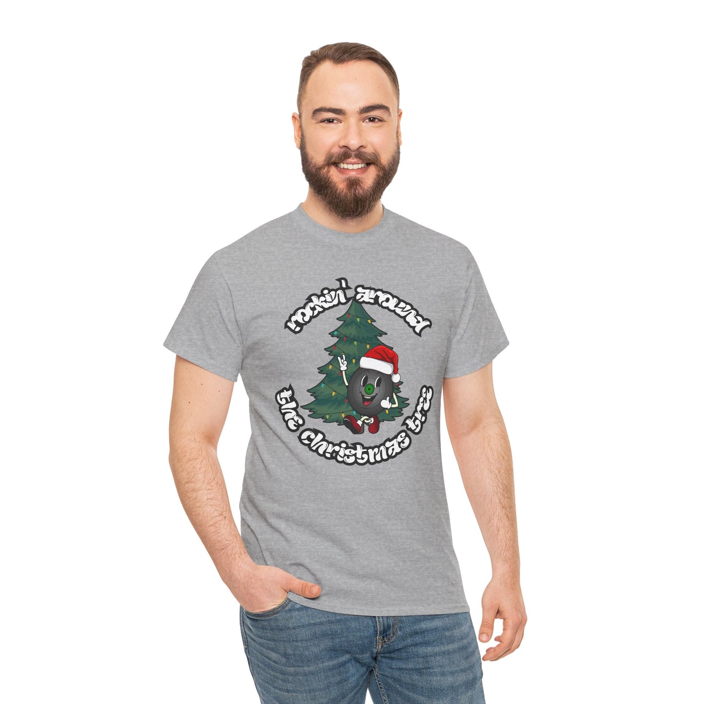 "Rockin' Around The Christmas Tree" Men's Vinyl Record T-Shirt