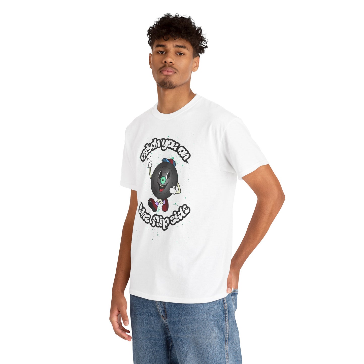 'Catch You On The Flip Side' Men's Vinyl T-Shirt