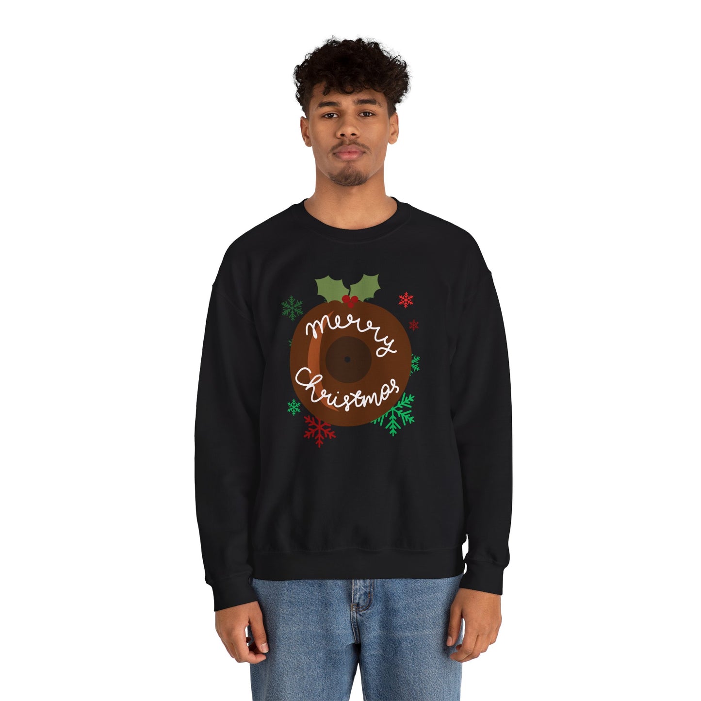 Christmas Pudding Vinyl Record Sweatshirt