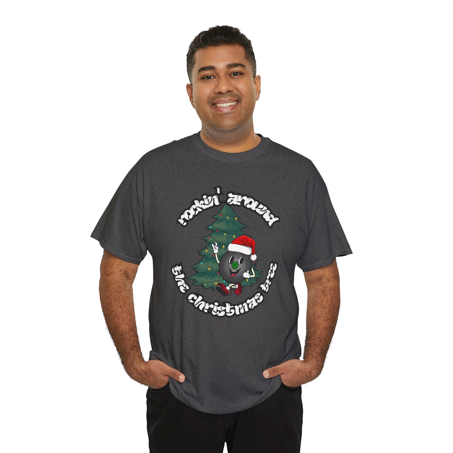 "Rockin' Around The Christmas Tree" Men's Vinyl Record T-Shirt