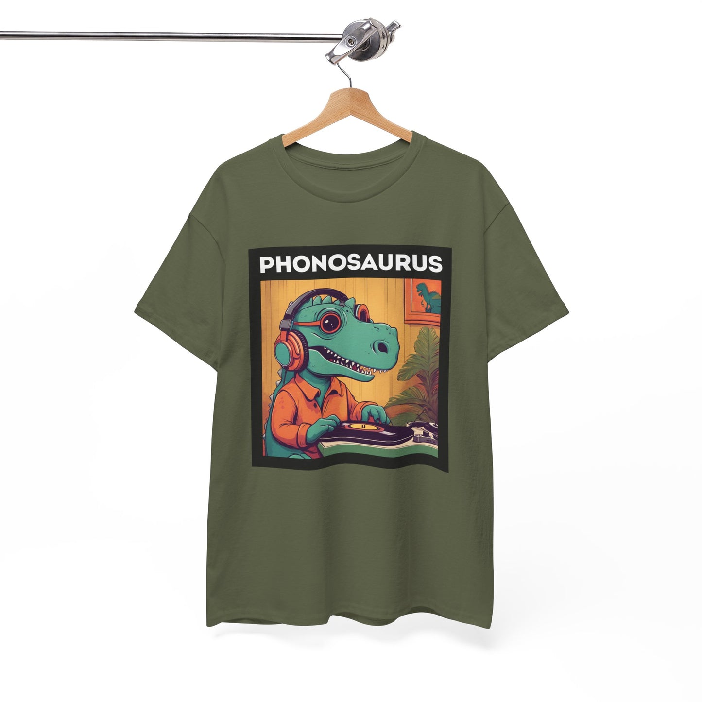 'Phonosaurus' Men's Vinyl T-Shirt