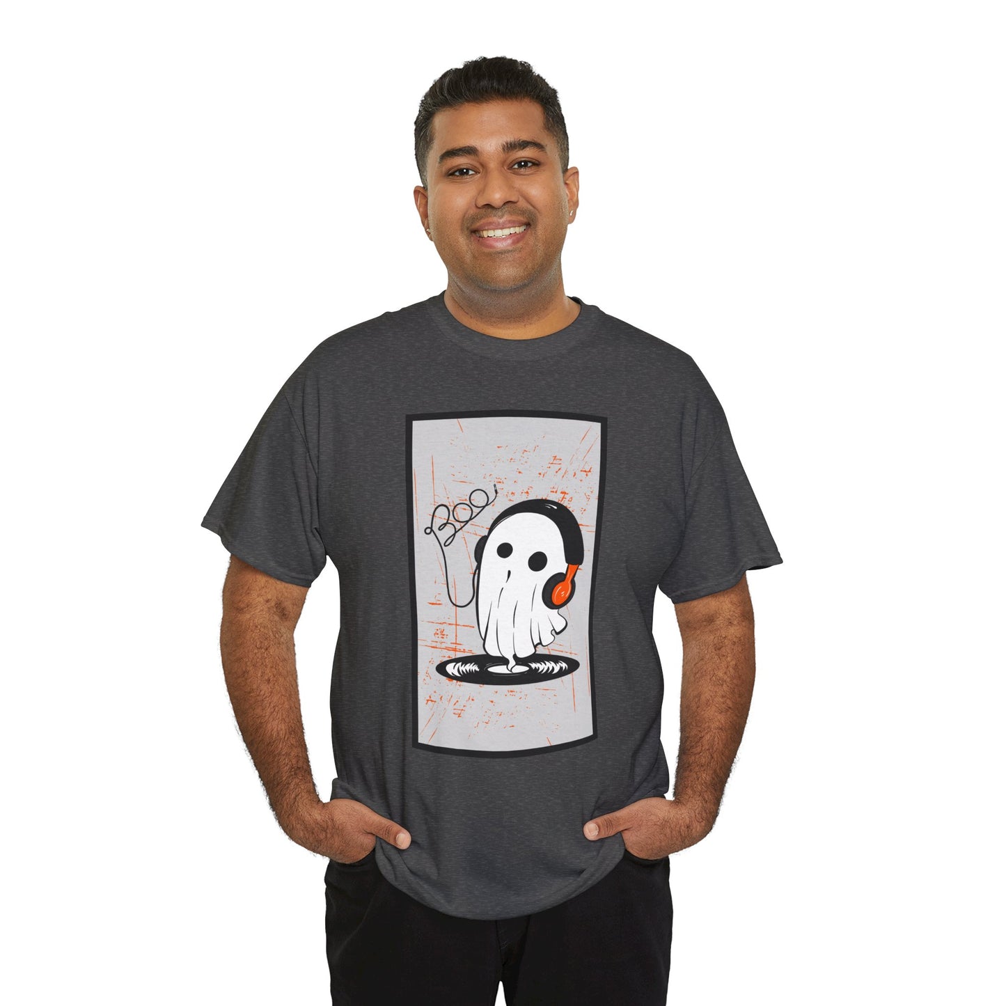 Halloween Ghost Men's Vinyl T-Shirt