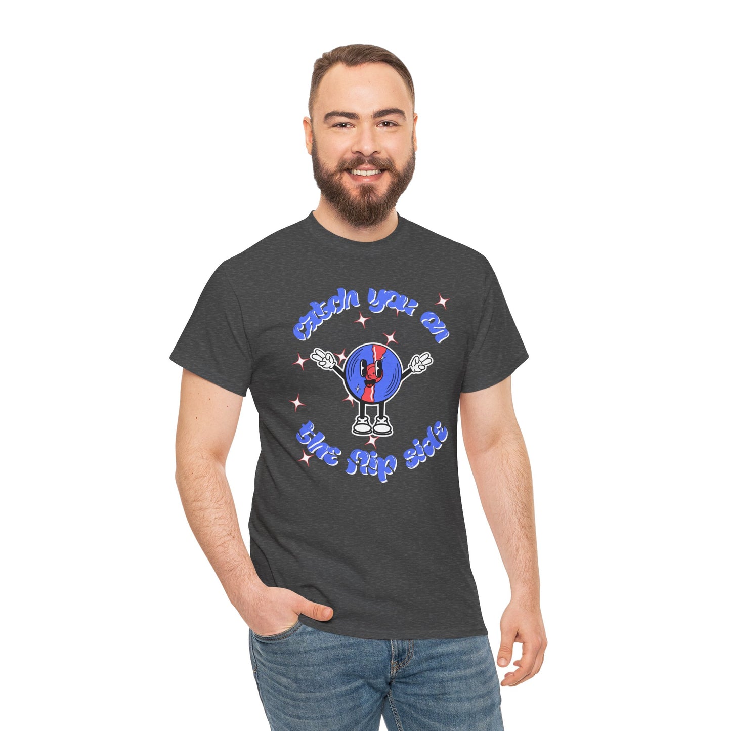 'Catch You On The Flip Side' Men's Vinyl T-Shirt