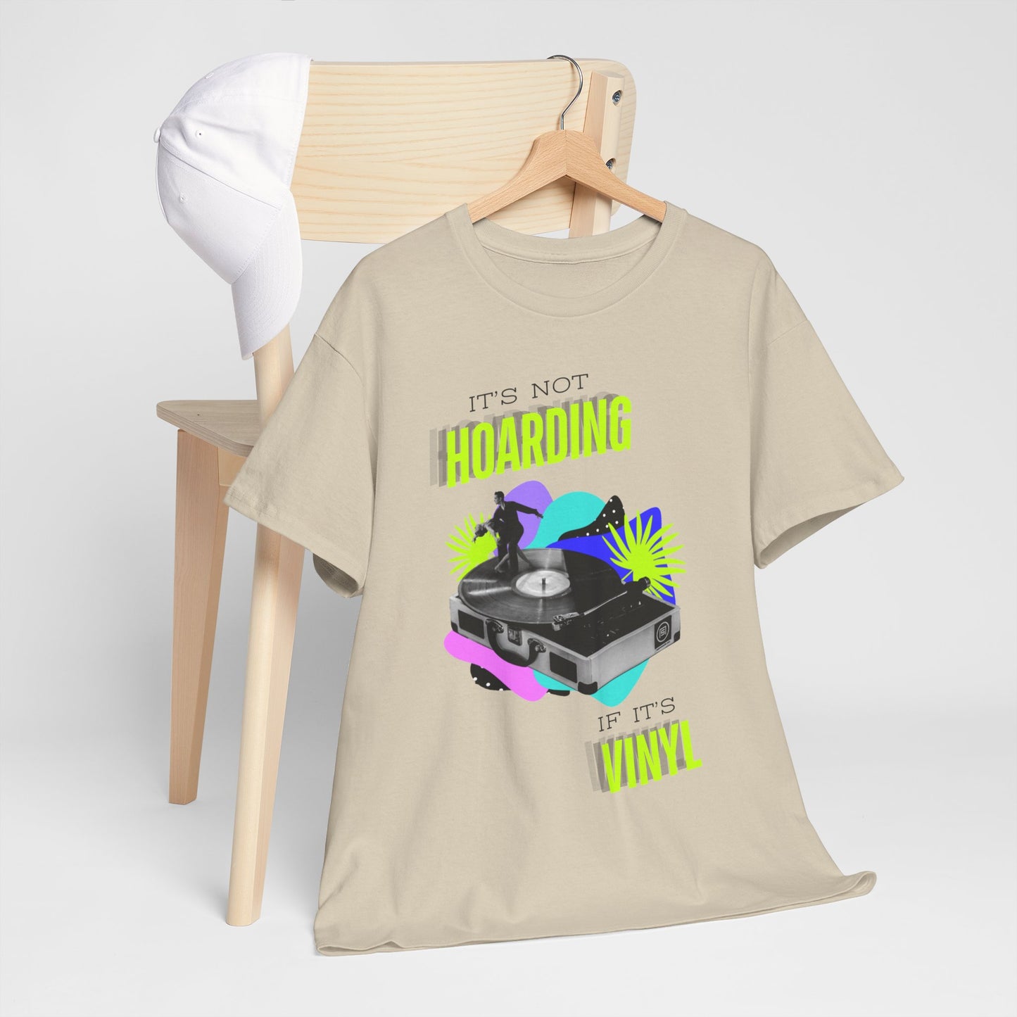 'It's Not Hoarding If It's Vinyl' Flouro Men's T-Shirt