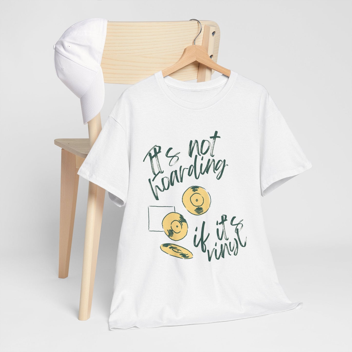 'It's Not Hoarding If It's Vinyl' Men's T-Shirt (White, Size XL)