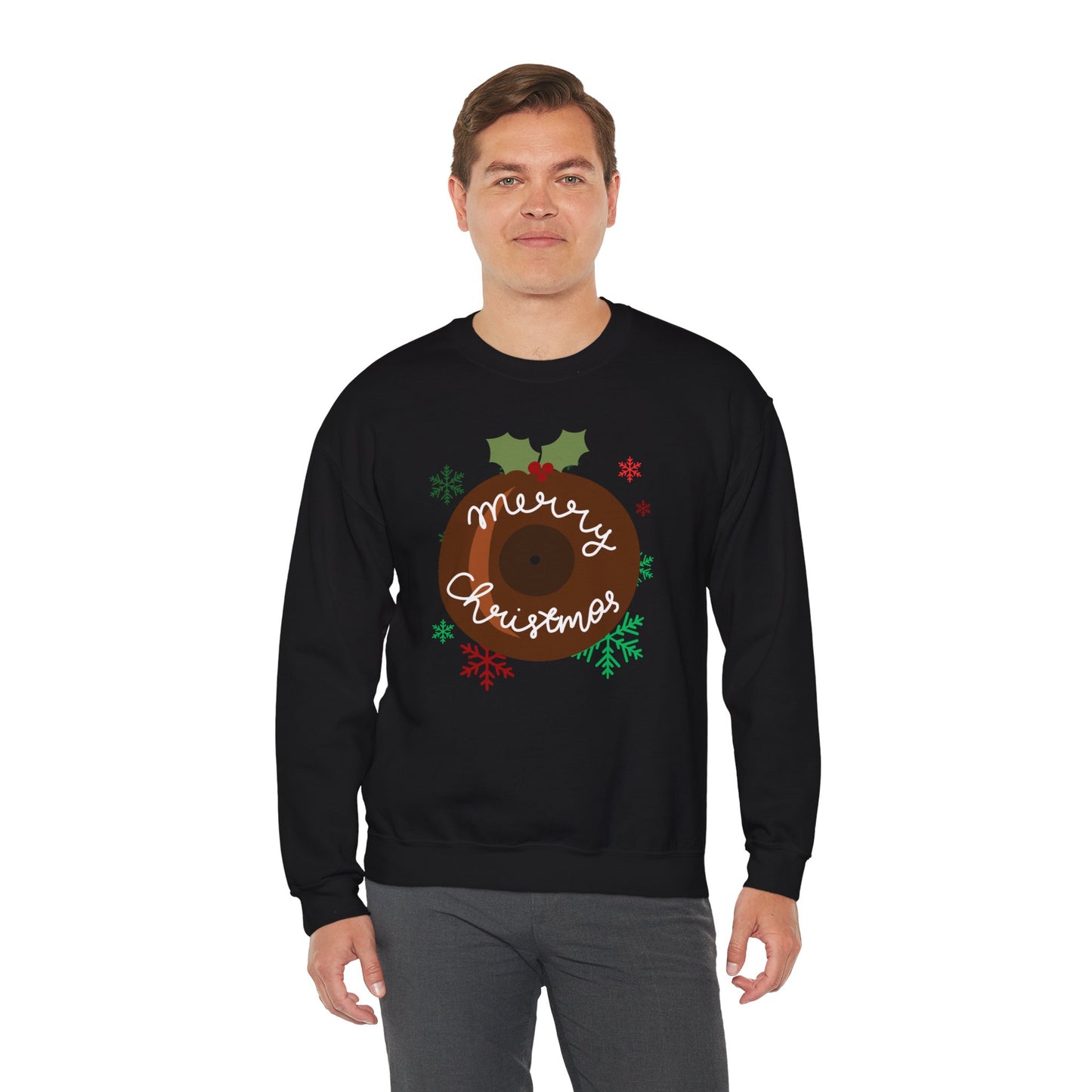 Christmas Pudding Vinyl Record Sweatshirt