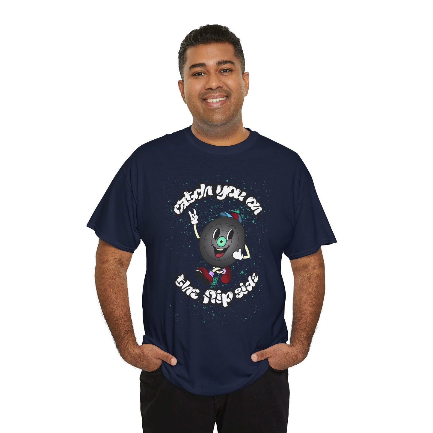 'Catch You On The Flip Side' Men's Vinyl T-Shirt