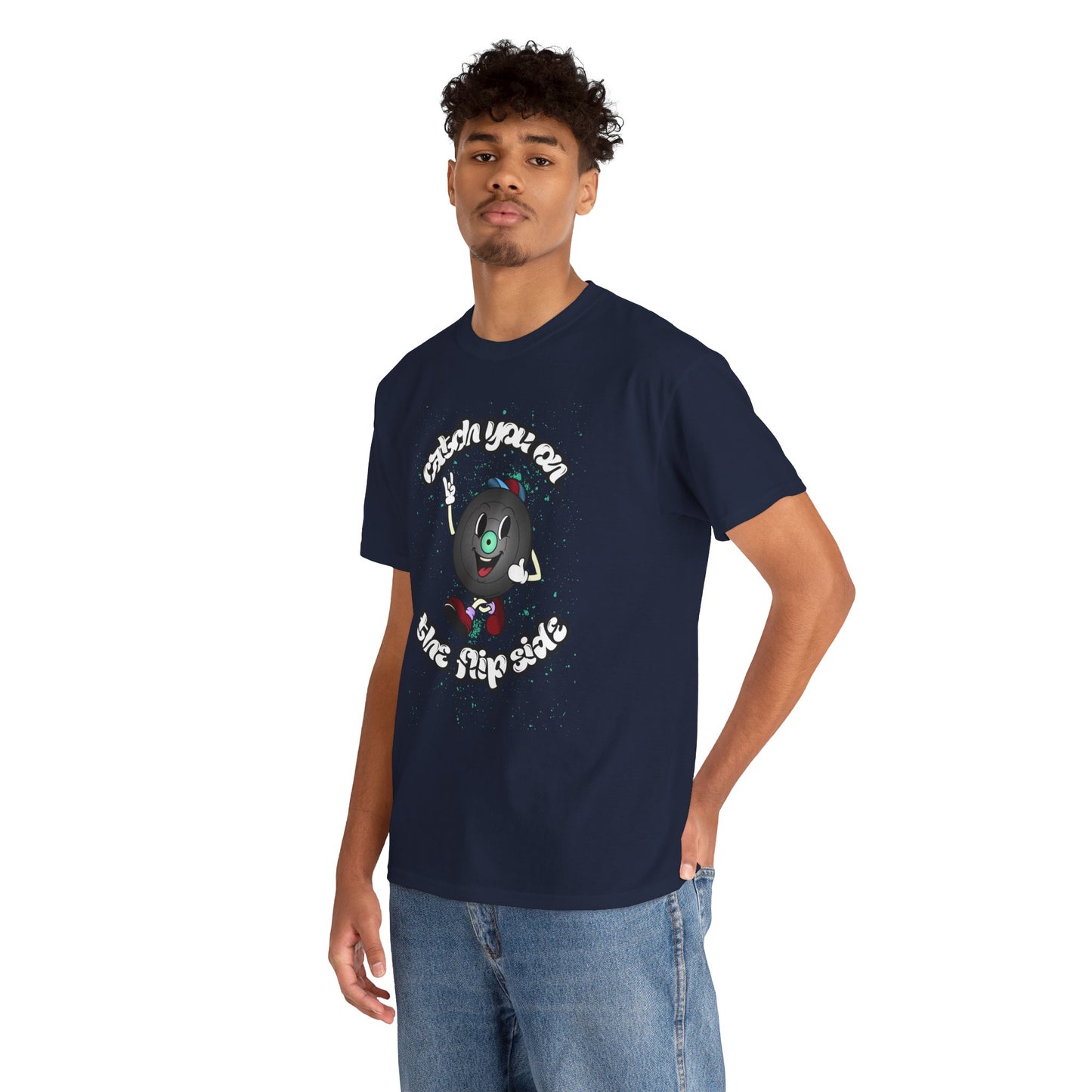 'Catch You On The Flip Side' Men's Vinyl T-Shirt