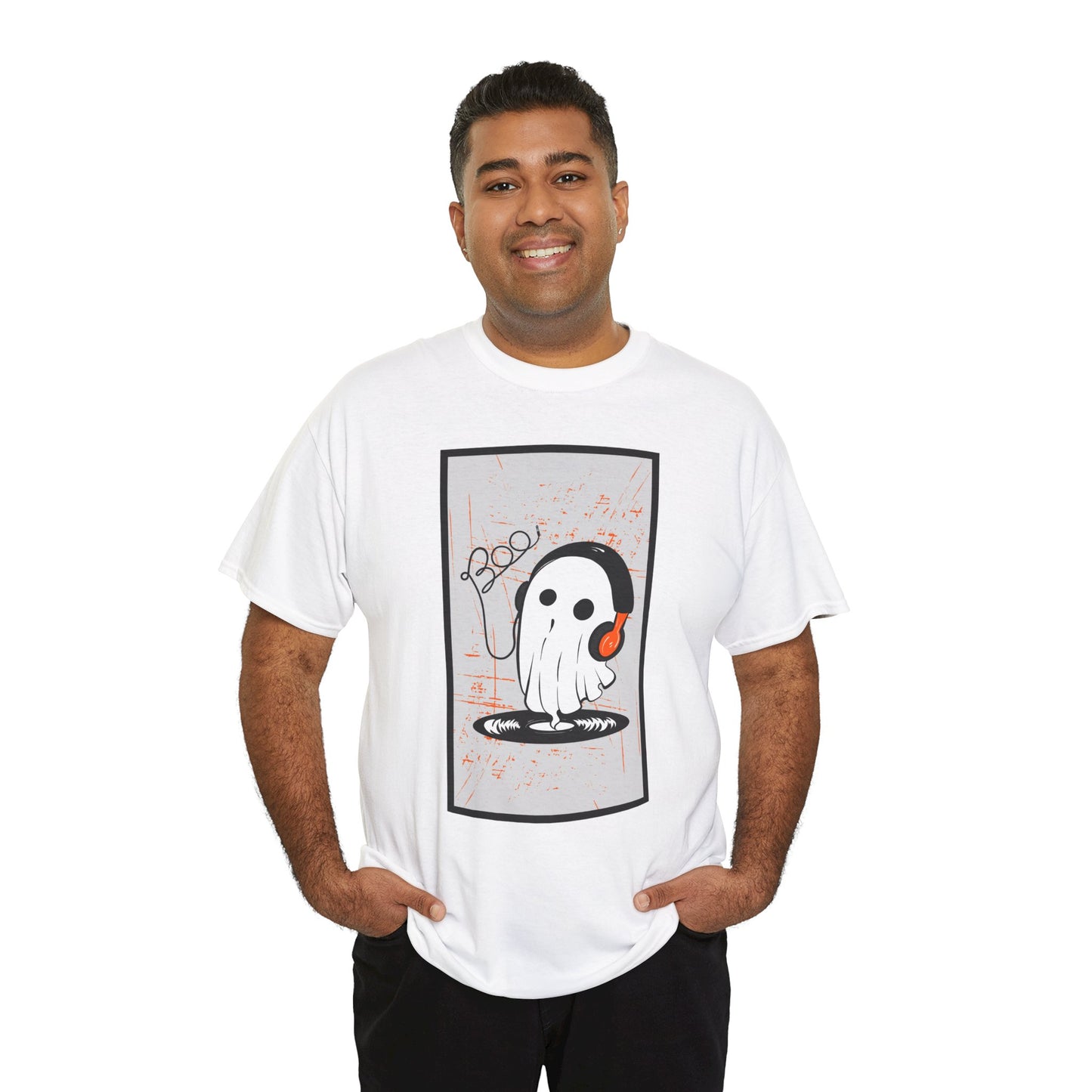 Halloween Ghost Men's Vinyl T-Shirt