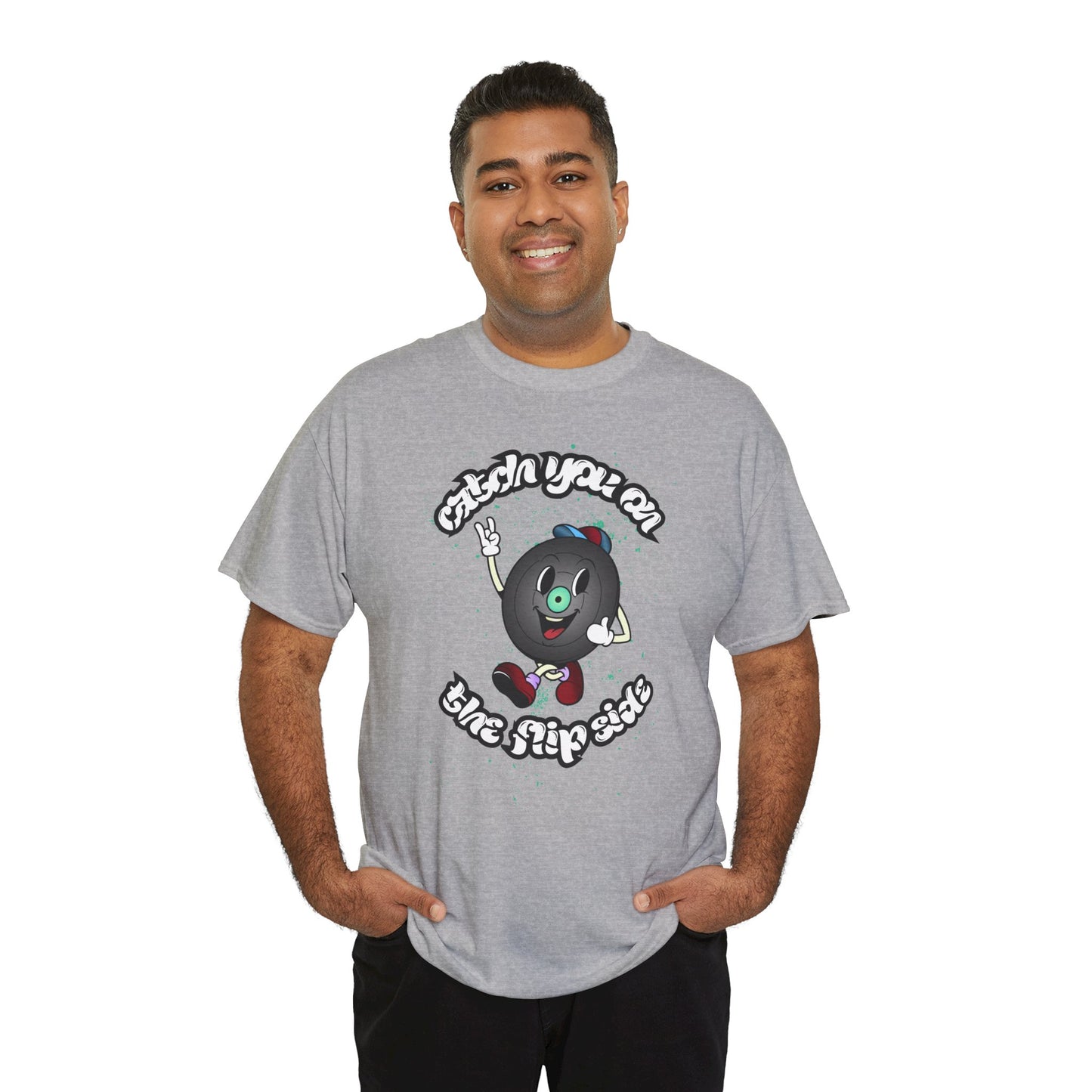 'Catch You On The Flip Side' Men's Vinyl T-Shirt