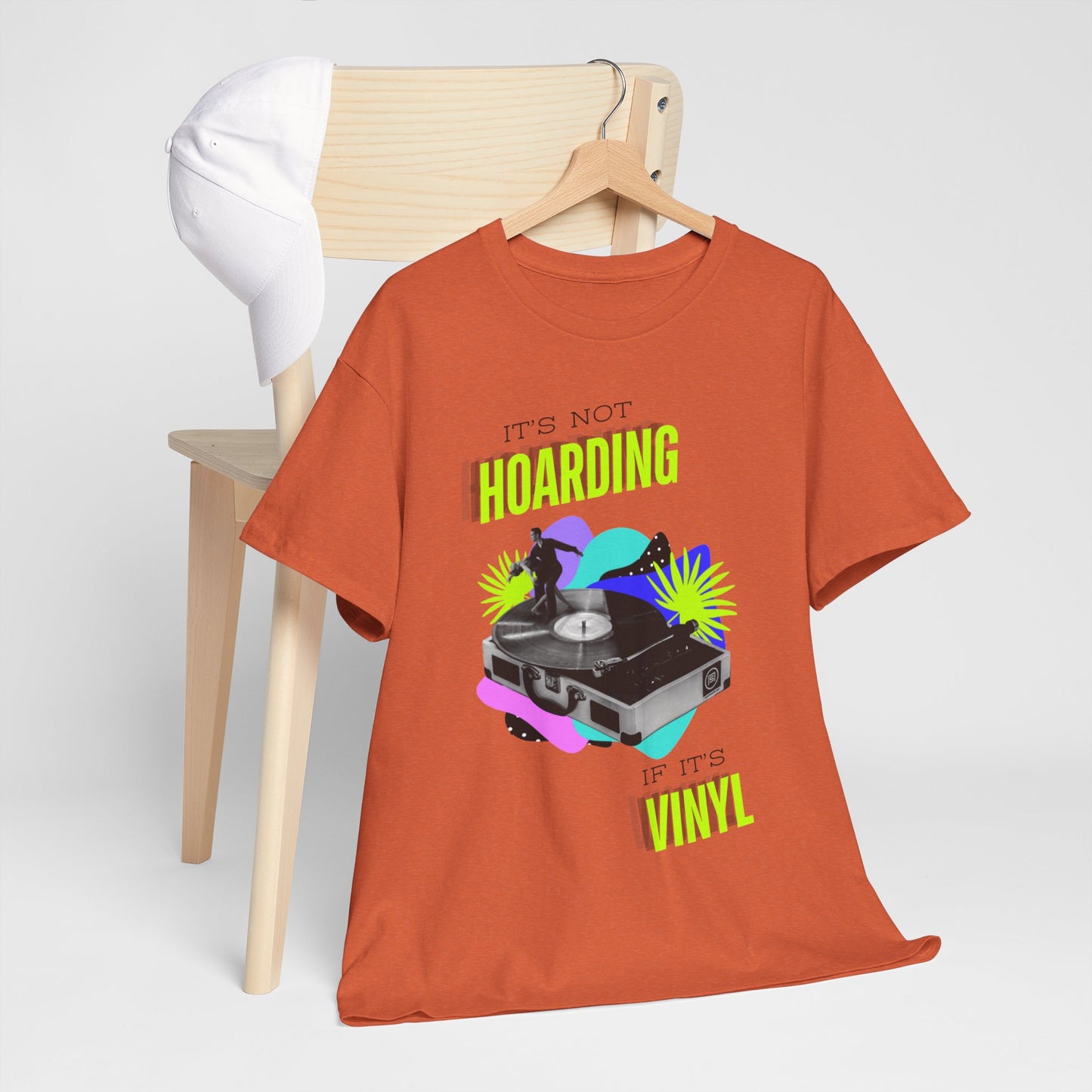 'It's Not Hoarding If It's Vinyl' Flouro Men's T-Shirt