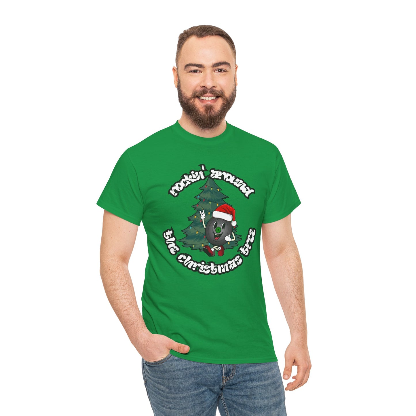 "Rockin' Around The Christmas Tree" Men's Vinyl Record T-Shirt