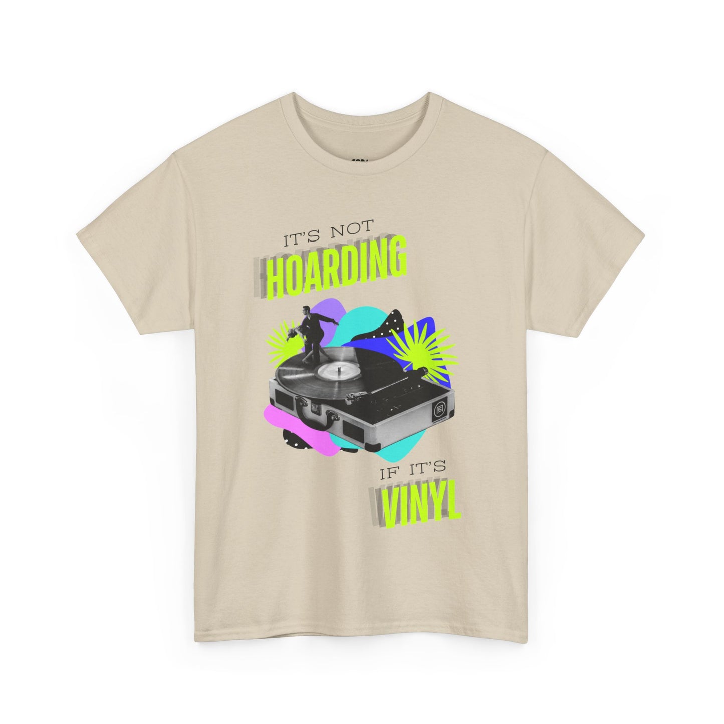 'It's Not Hoarding If It's Vinyl' Flouro Men's T-Shirt