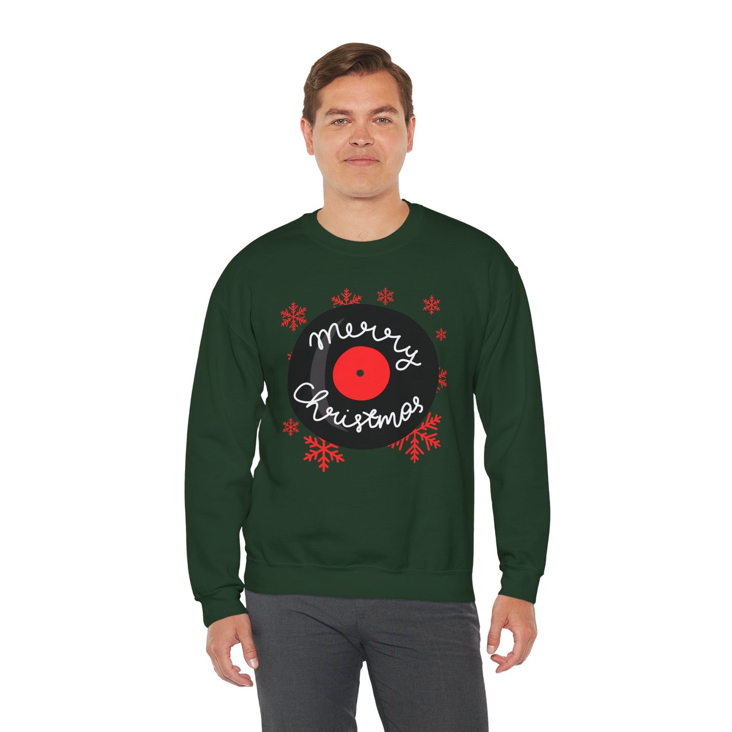 'Merry Christmas' Vinyl Record Sweatshirt