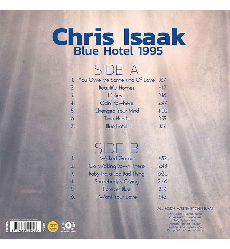 Chris Isaak – Blue Hotel 1995 (Limited Edition 12-Inch Album on 180g Transparent Blue Vinyl)