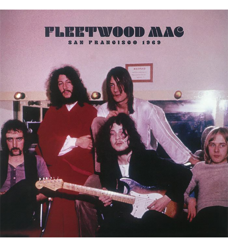 Fleetwood Mac ‘San Francisco 1969’ vinyl front cover. The album cover features a colour photo of the band members in a backstage setting, with the album title displayed at the top.