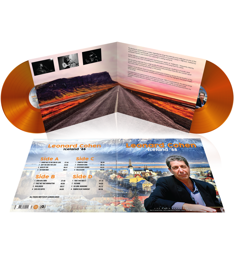Leonard Cohen – Iceland ’88 (Limited Edition Double-LP on 180g Transparent Orange Vinyl)