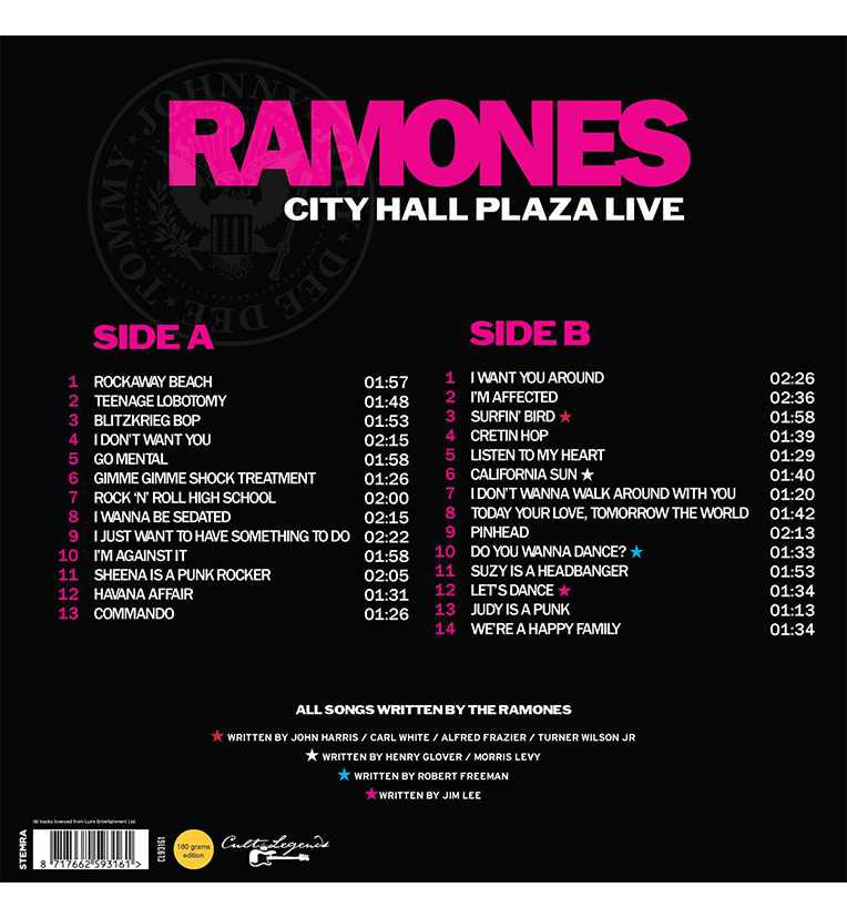 Ramones – City Hall Plaza Live (12-Inch Album on 180g Vinyl)