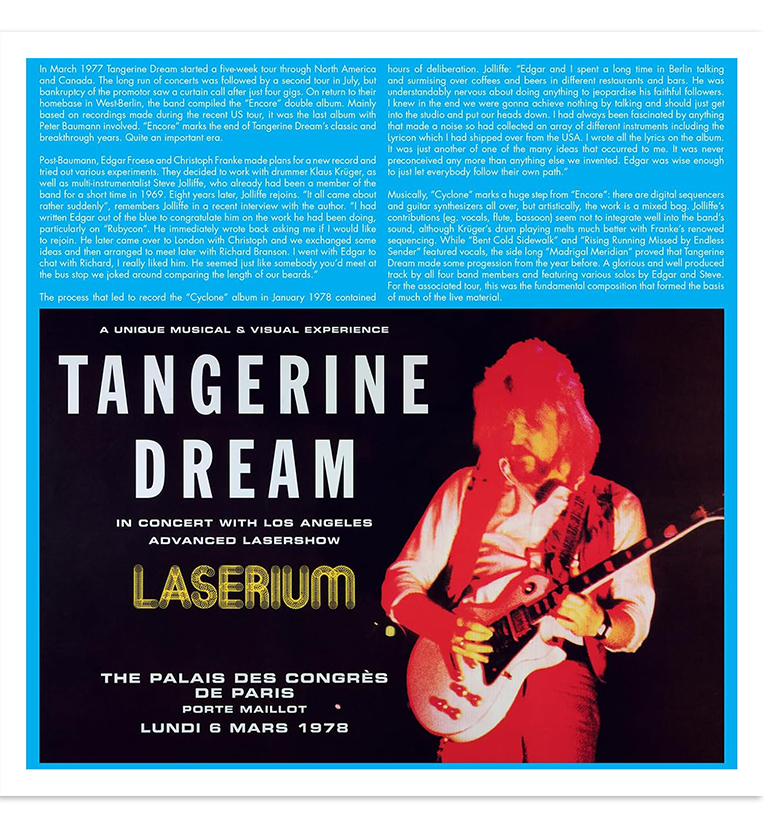 Tangerine Dream – Live in Paris, 6 March 1978 (RSD 2023 Limited Edition Triple-LP on Split-Coloured Vinyl)