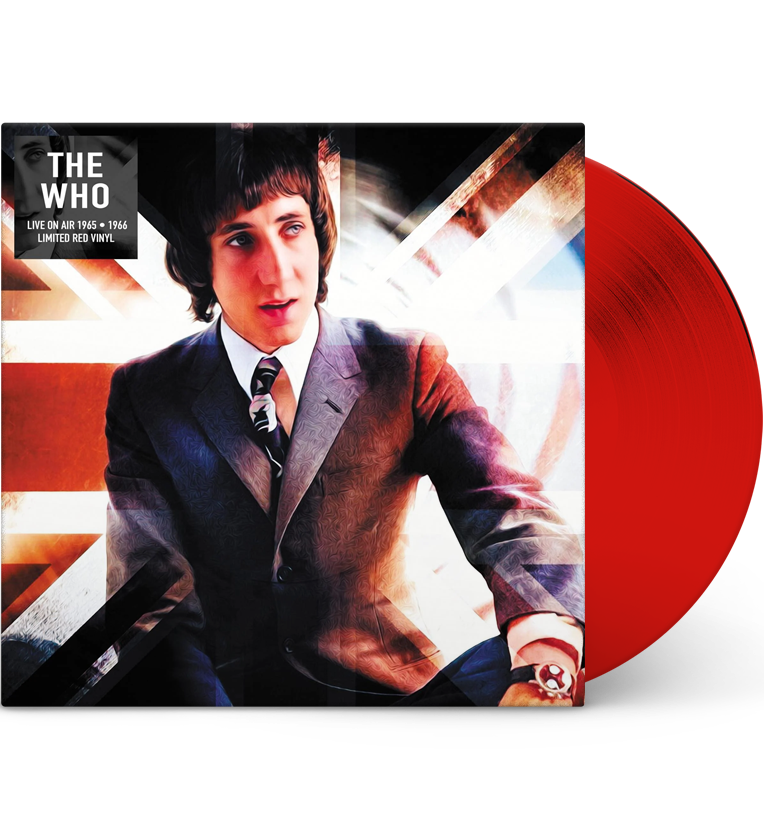 The Who Live On Air Red Vinyl LP in a Cardboard Sleeve Featuring a Union Jack